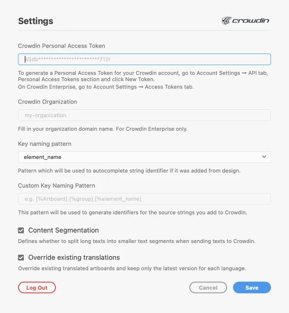 Adobe XD Plugin Connect to Crowdin