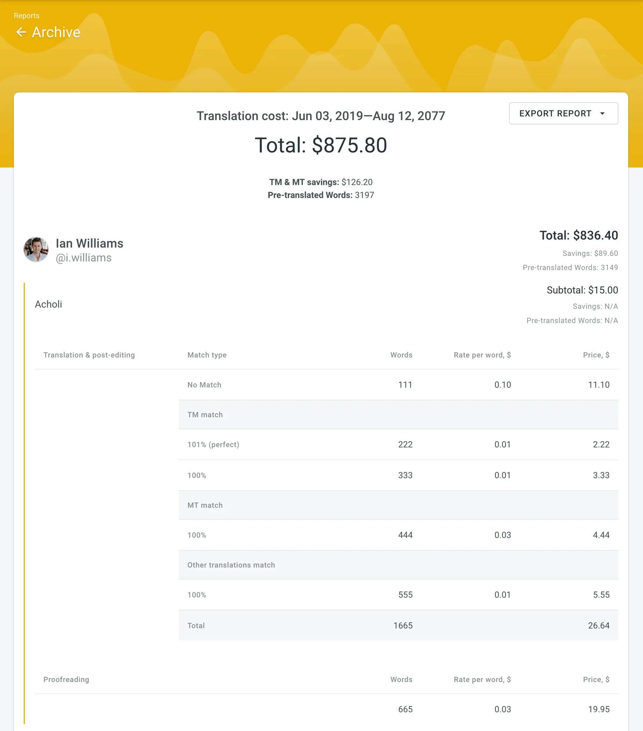 Viewing Previously Generated Reports